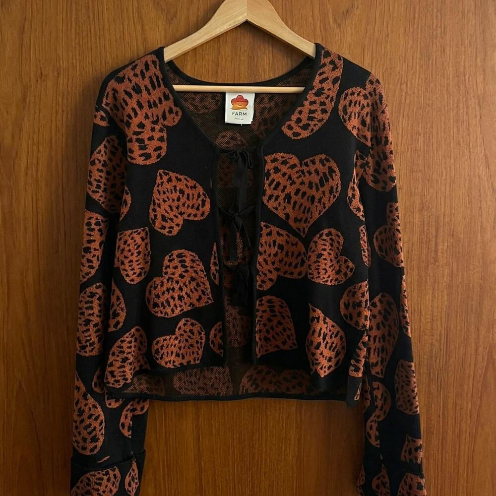 Farm rio black leopard hearts